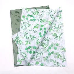 Eucalyptus Pattern Tissue Paper, perfeito para embrulho, artesanato DIY, decorações de festas, mais, 50x35cm, 20 folhas