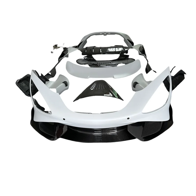 

Suitable for McLaren 720S Upgraded Semi Carbon Fiber 765LT Automotive Parts Front Bumper Mudguard Rear Bumper Spoiler