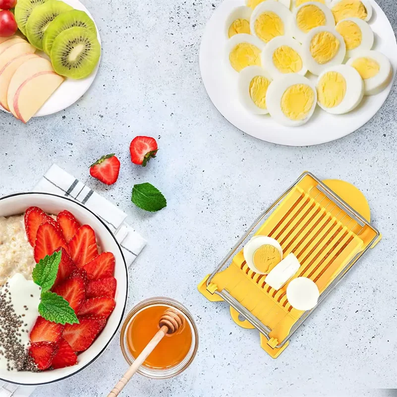 Luncheon Meat Egg Cutter Stainless Steel Multi Function Food Banana Cheese Strawberry Slicer Kitchen Gadget - view 2