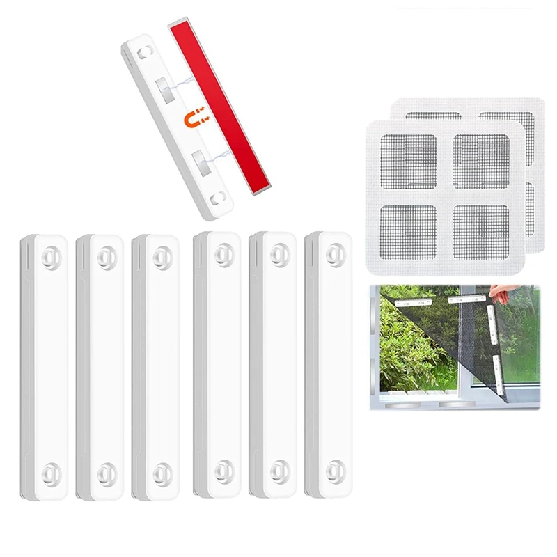 Magnetic Window Screen Clip, Ímãs magnéticos para proteção de tela de mosquito, sem perfuração, fixação forte, fivela de montagem