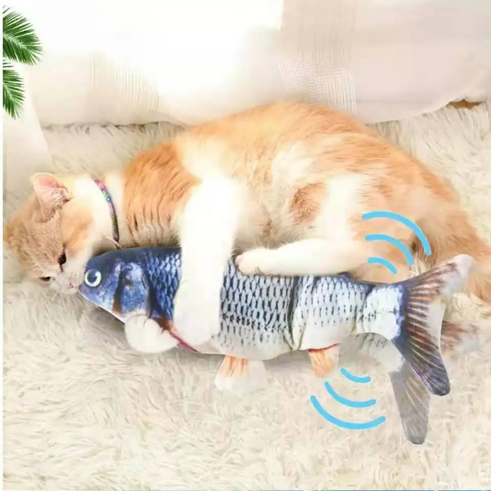 Cat USB Charger Toy Fish Interactive Electric floppy Fish Cat toy Realistic Pet Cats Chew Bite Toys Pet Supplies Cats dog toy