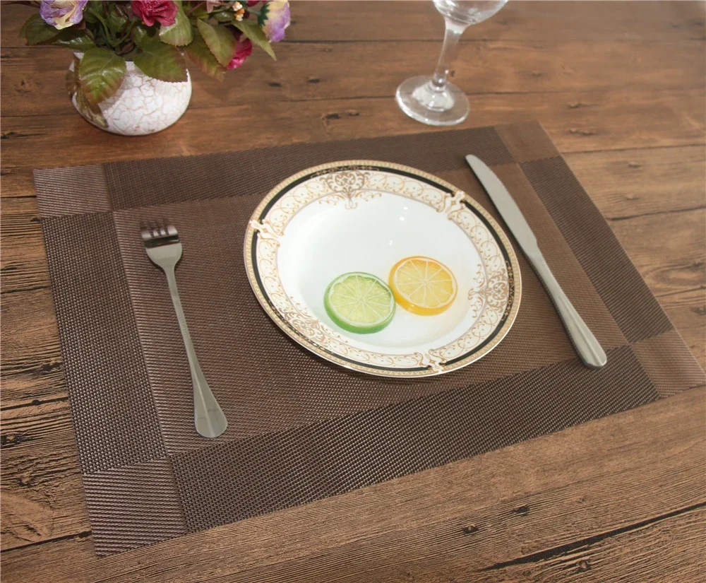 4Pcs/lot Placemat Fashion Pvc Dining Table Mat Disc Pads Bowl Pad Coasters Waterproof Table Cloth Pad Slip-Resistant Pad