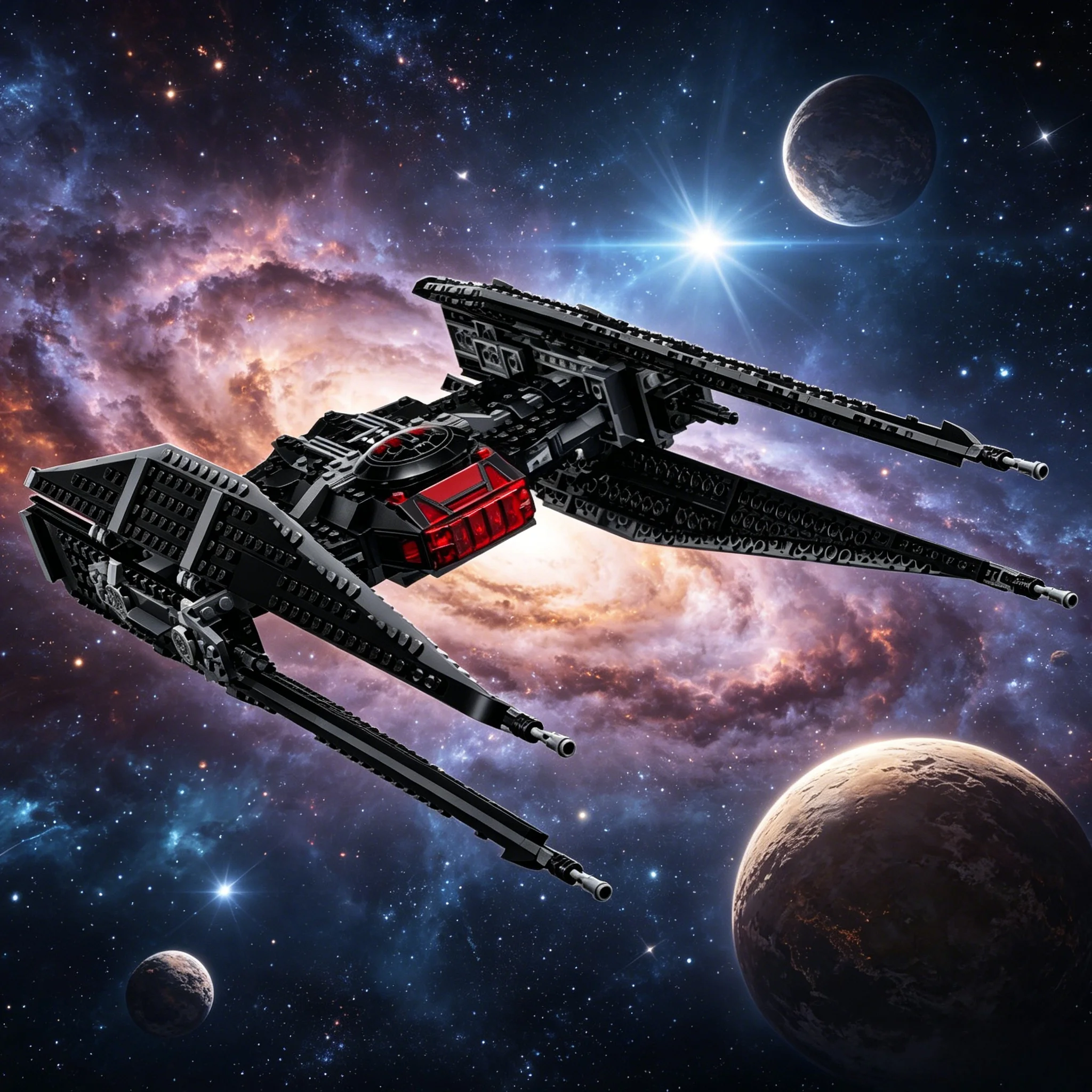 

630PCS MOC Space Combat Series Carlo Ren's TIE Fighter model DIY Creative Creative ChildToy Assembly Puzzle Birthday Gift