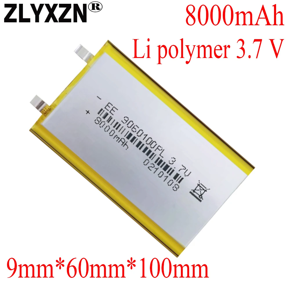 Batteries lithium-ion polymère 3.7V, 8000mAh, pour tablette, PC, GPS, MP3, haut-parleurs mp4, 1 à 10 pièces