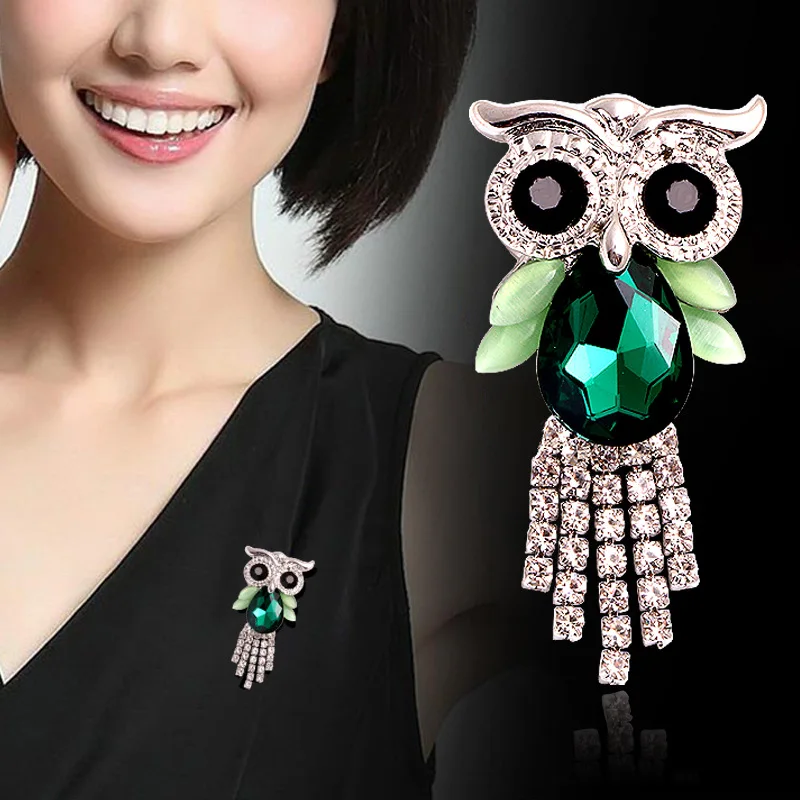 Cross border vintage owl brooch, personalized animal brooch, men's and women's suit cardigan accessories batch