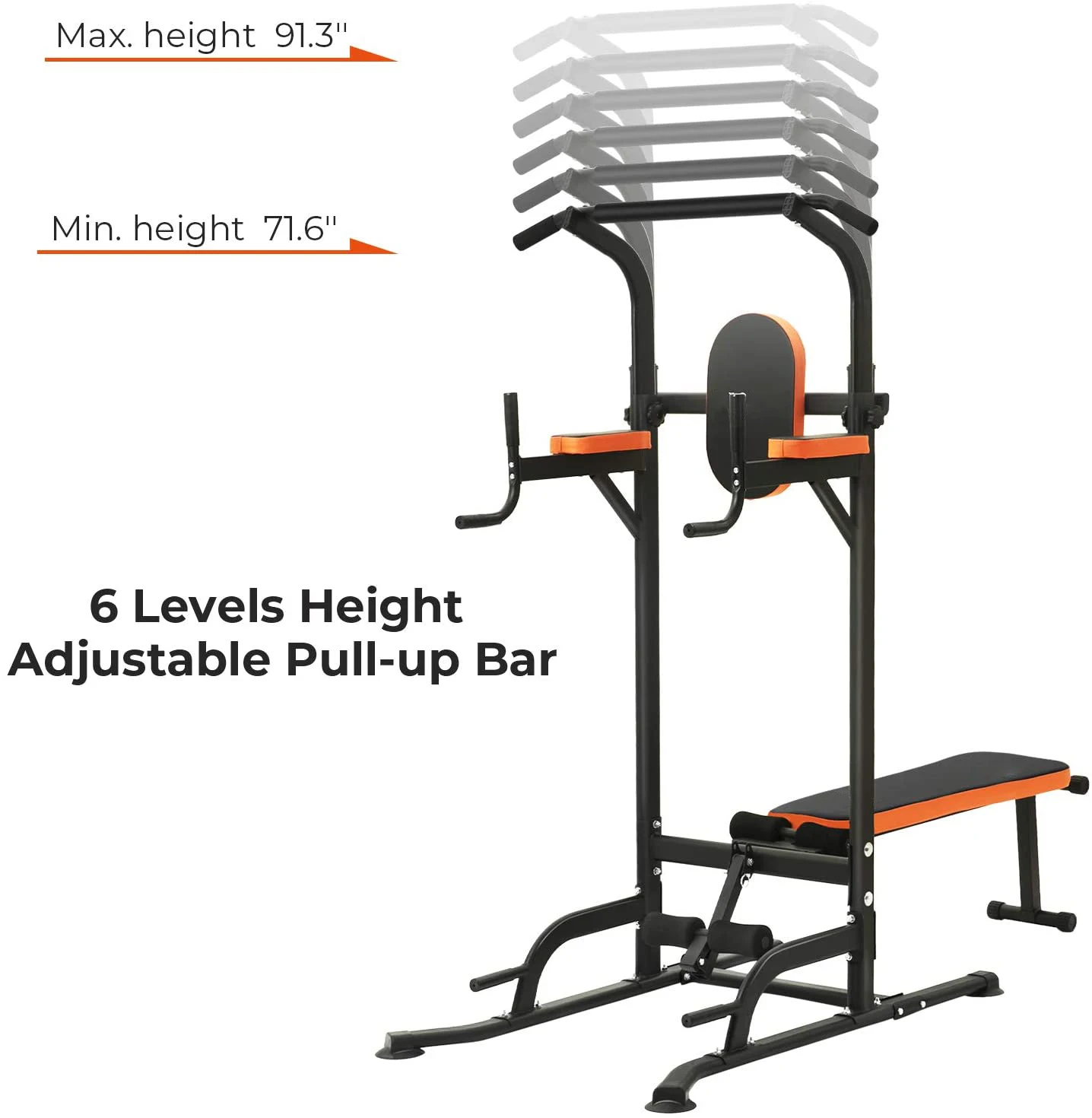 td-Power Tower Heavy Duty Metal Adjustable Height Upper Body Equipment for Home Gym Tricep Dips Pull-Ups Push-Ups L-Sits*
