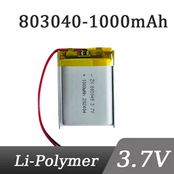 803040 3.7V 1000mAh zamiennik bateria Lipo litowo-polimerowy akumulator litowo-Li-Po do głośnika Bluetooth PDA