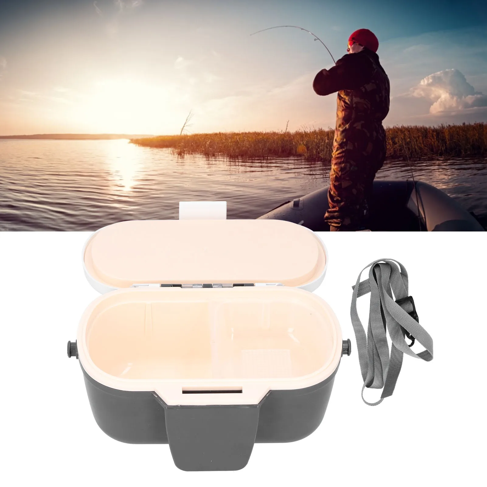 صندوق تخزين الصيد إغراء صندوق بخطاف البلاستيك معزول إغراء الصيد البحري ديدان الأرض صندوق حفظ دودة القز البحر ملحقات صيد الأسماك #4