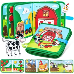 Montessori Toys Busy Book for Toddlers Farm Animal Storytelling Busy Board Kids Fine Motor Early Education Toys Travel Gifts