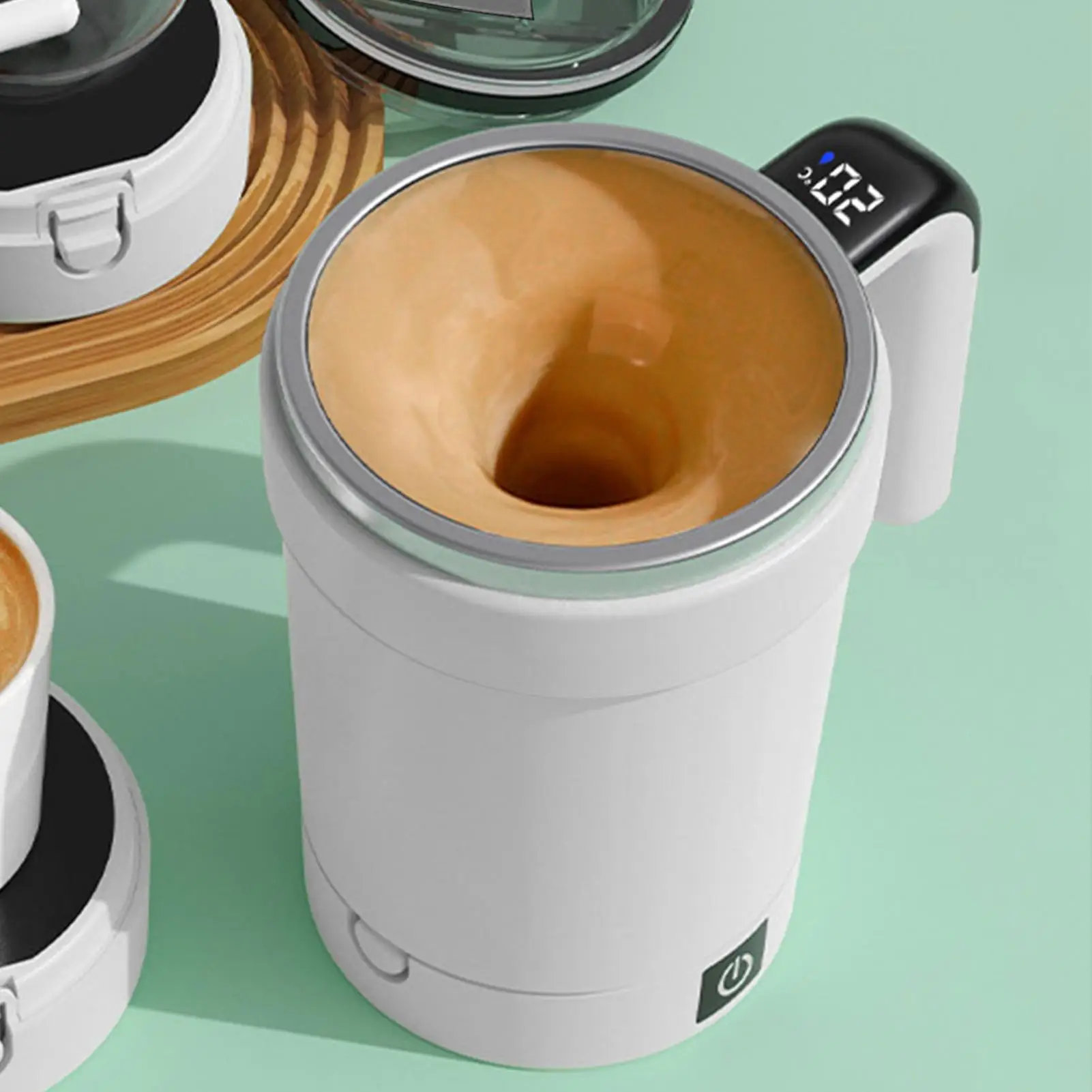 

Мини-электрическая кофейная самосмешивающаяся кружка, 380 мл, кофейная кружка из нержавеющей стали 304, перезаряжаемая через USB автоматическая магнитная чашка для чая