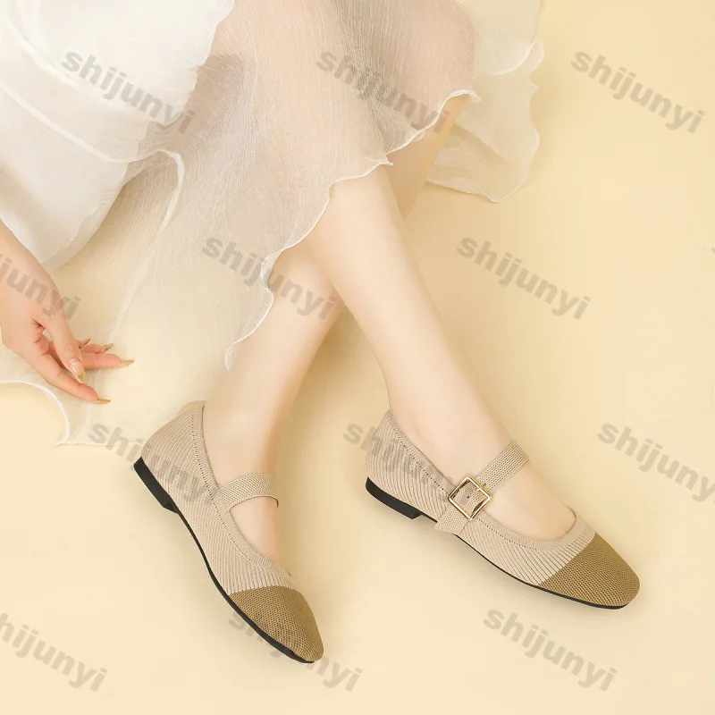 

Plus Size Women's Shoes 2026 Spring Summer New Collection Lightweight Soft Sole Breathable Weave Shoes Casual Comfortable Flats