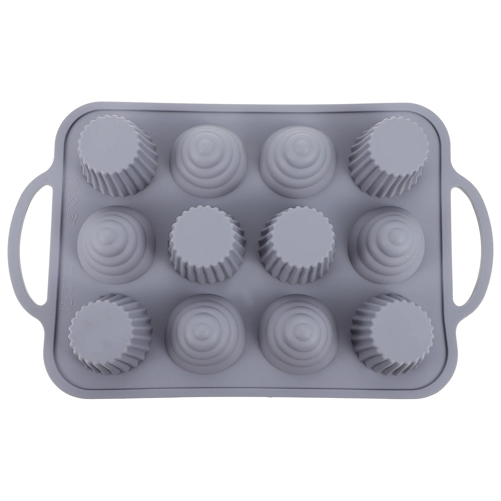 

Silicone Cupcake Molds 12 Cavity Non-Slip Handle Baking Pan For Chocolate Cake Pans -30℃ To 230℃ Heat Resistant Oven Safe