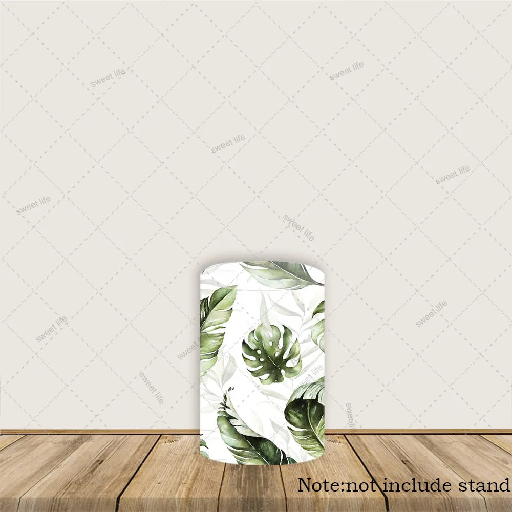 Foglie tropicali Copri cilindro per baby shower Sfondo Animali Oh Baby Circle Sfondo copri cilindro