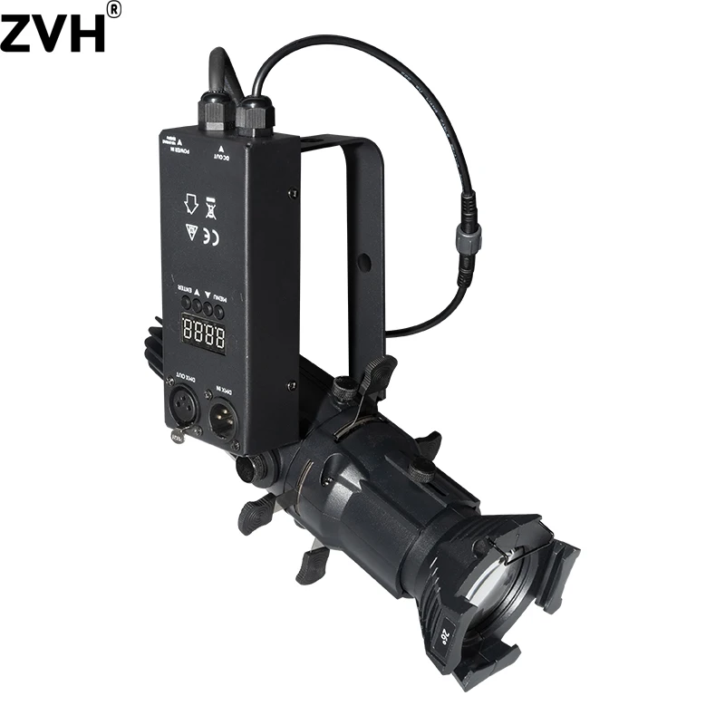 

DMX Control WW/WC LED Ellipsoidal Light 20W Mini Profile Spotlight Manual Cutting Follow Projector for Stage Lighting Theater