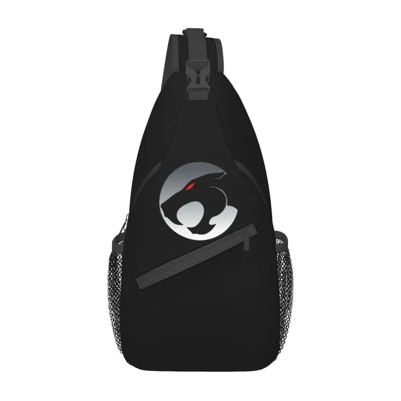 Cartoon Anime Thundercats Logo Sling Crossbody Mochila para Homens, Ombro Peito Bolsas para Viajar, Legal