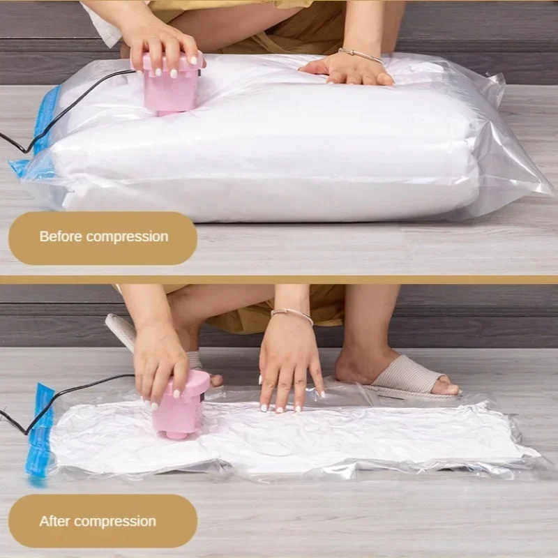 1-20PCS Transparent Clothing Vacuum Storage Bag Folding Quilt Clothes Storage Bag Travel Space Saving Vacuum Storage Bag