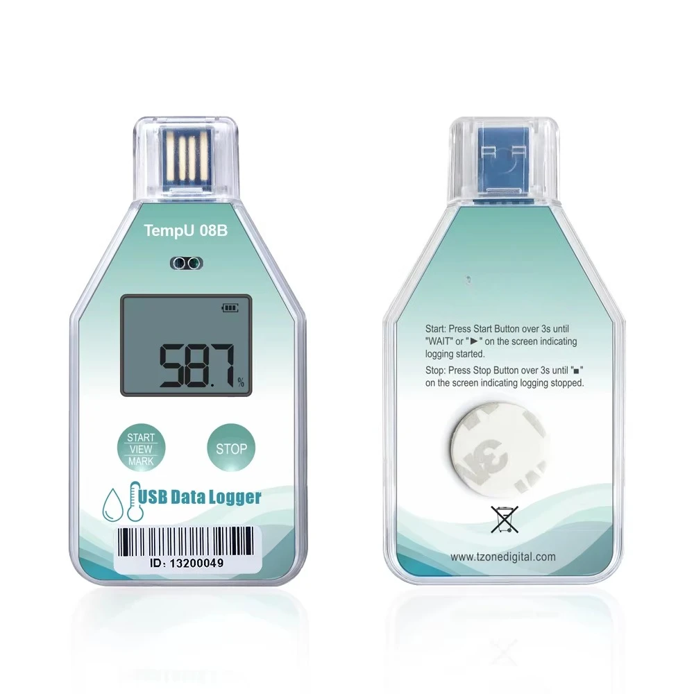 

TempU08B USB Temperature Humidity Datalogger High-precision Recorder for Medicine Ferishable and Food Transportation