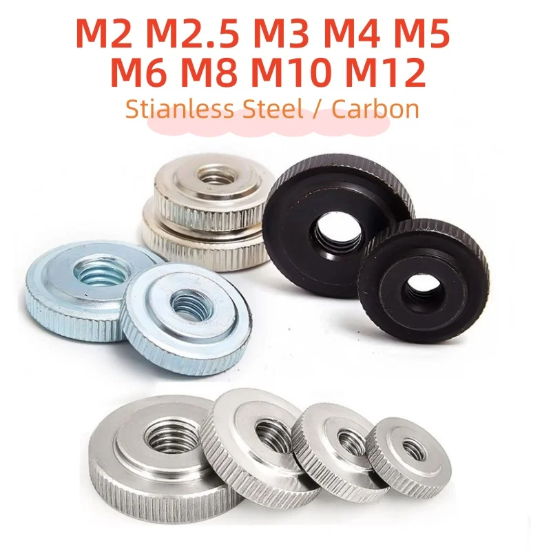 

GB807 304 Stianless Steel Carbon Steel Knurled Thumb Nut M2 M2.5 M3 M4 M5 M6 M8 M10 M12 Small Step Hand Tighten Nut Zn/Ni Plated