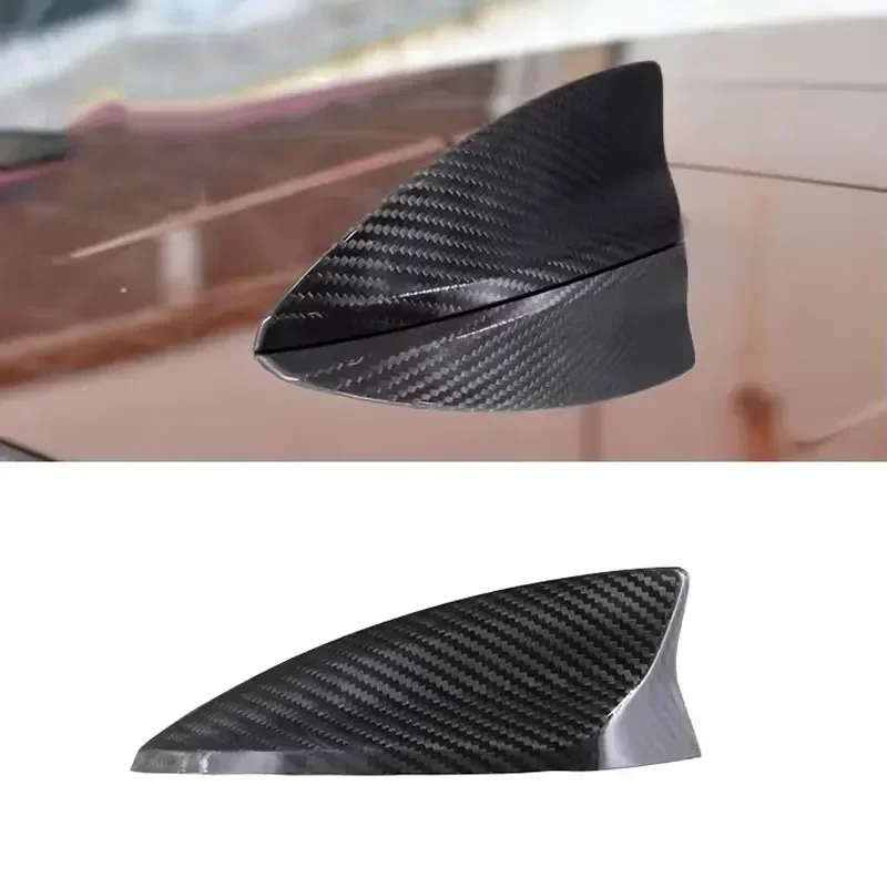 

For Chevrolet Malibu Camaro Cadillac XT4 XT5 Real Dry Carbon Fiber Roof Antenna Cover Frame Decal Trim Shark Fin 16-19 Exterior
