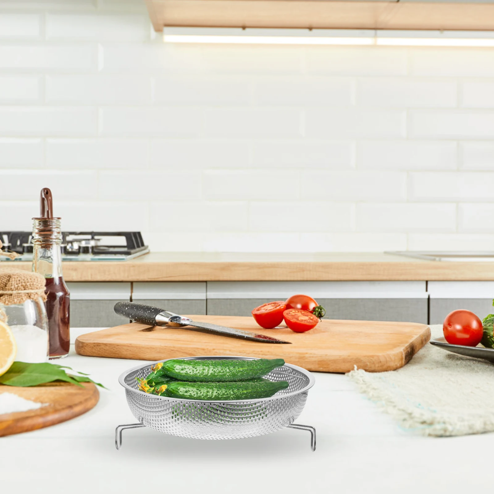 

Multifunctional Steaming Tray 25 5cm Stainless Steel Basket Reusable Rack Cooking Eggs Potatoes Buns Fish Rice Corn Stackable
