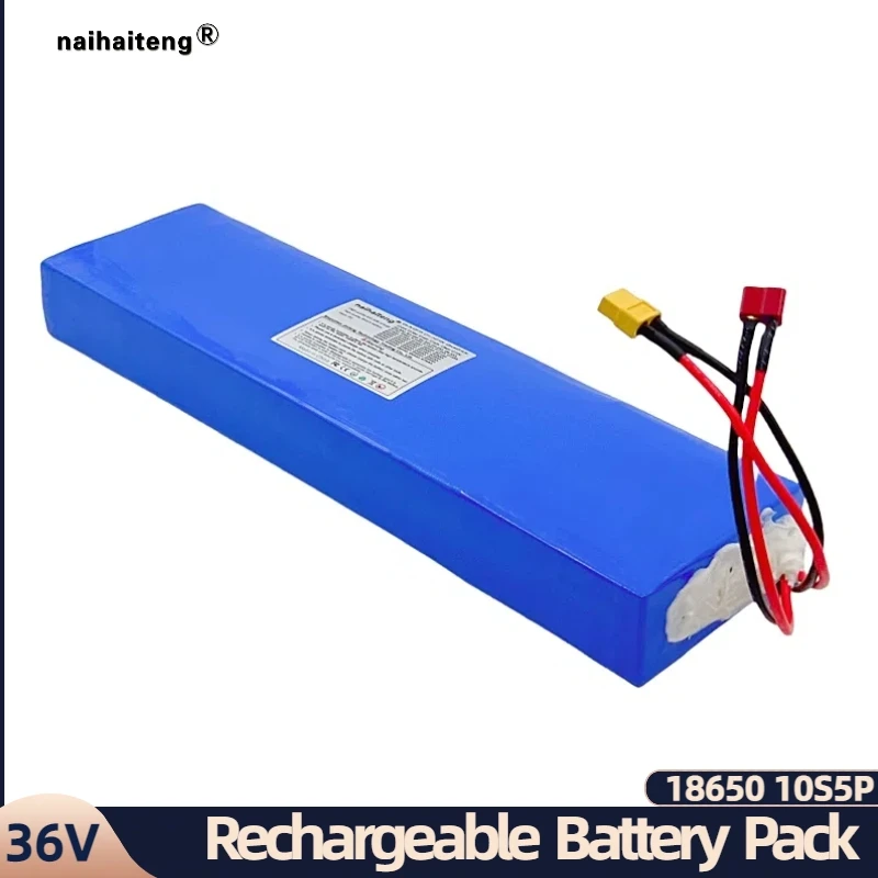 36V 15Ah 16Ah 18Ah 18650 10S5P Rechargeable Li-ion Battery Pack For EBicycles Below 750W Customizable XT60 T Plug