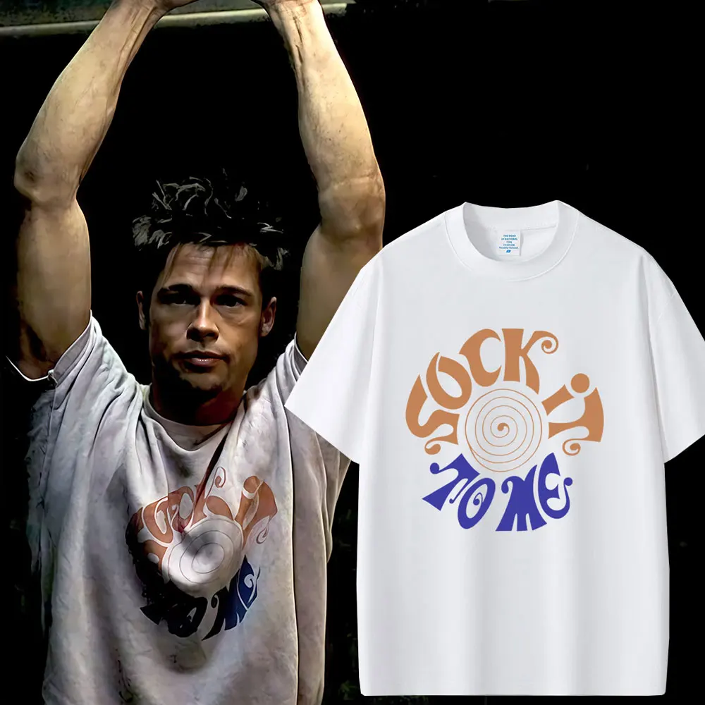 Футболка с принтом в стиле TV Fight Club, мужская и женская, повседневная, винтажная, хлопковая, с коротким рукавом, унисекс, модная, оверсайз