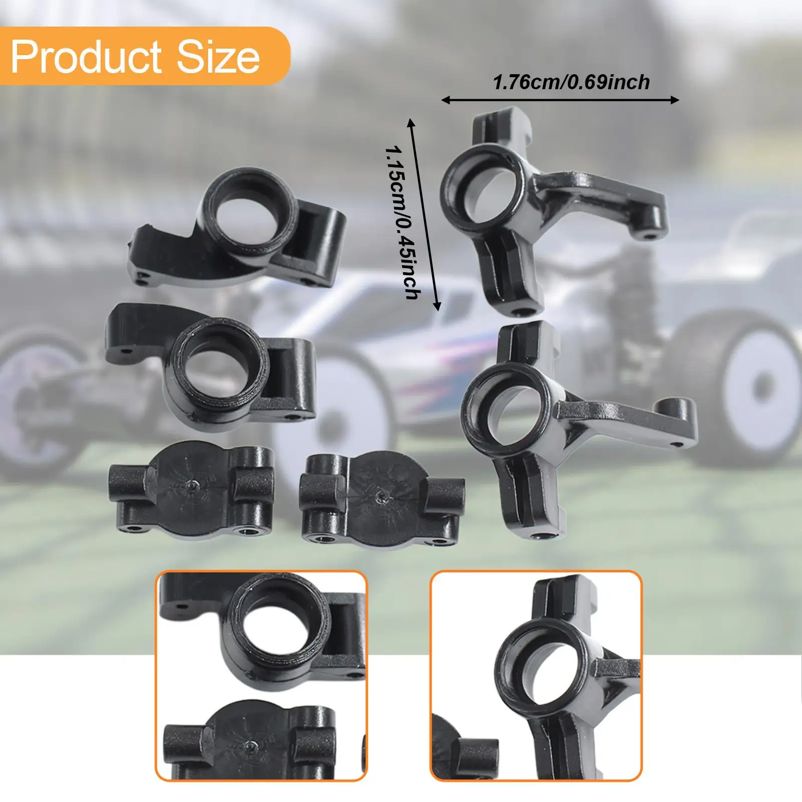 RC Car Accessories Front Rear Wheel Hub Carrier PP Material for 1/24 Scale Electric Climbing Car Setup