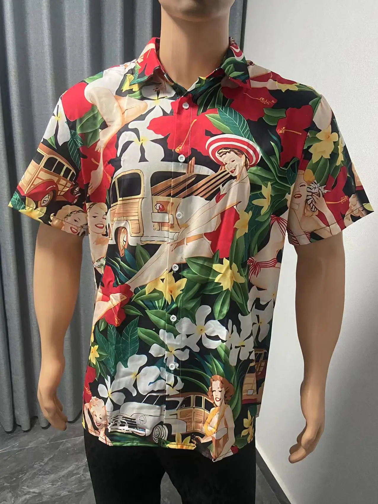 Hawaiian Men's Shirts Alien Short Sleeve Cuban Shirts 3d Summer Vacation Button Up Top for Men and Women New Streetwear Clothes