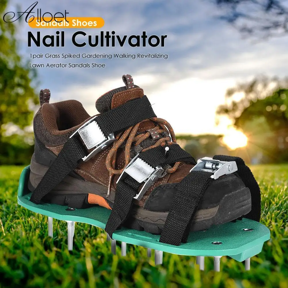 Gardening Walking Garden Yard Grass Cultivator Scarification Aerator Nail Shoes