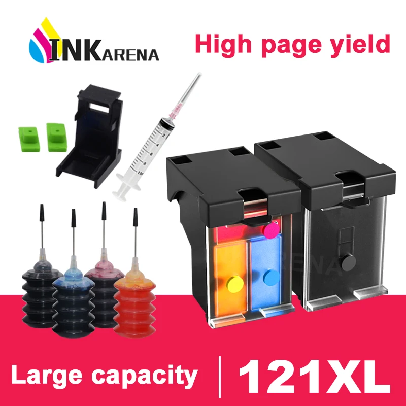 Compatible 121 XL Ink Cartridge Replacement for HP 121 for HP121 for Deskjet D2563 F4283 F2423 F2483 F2493 F4213 F4275 Printer