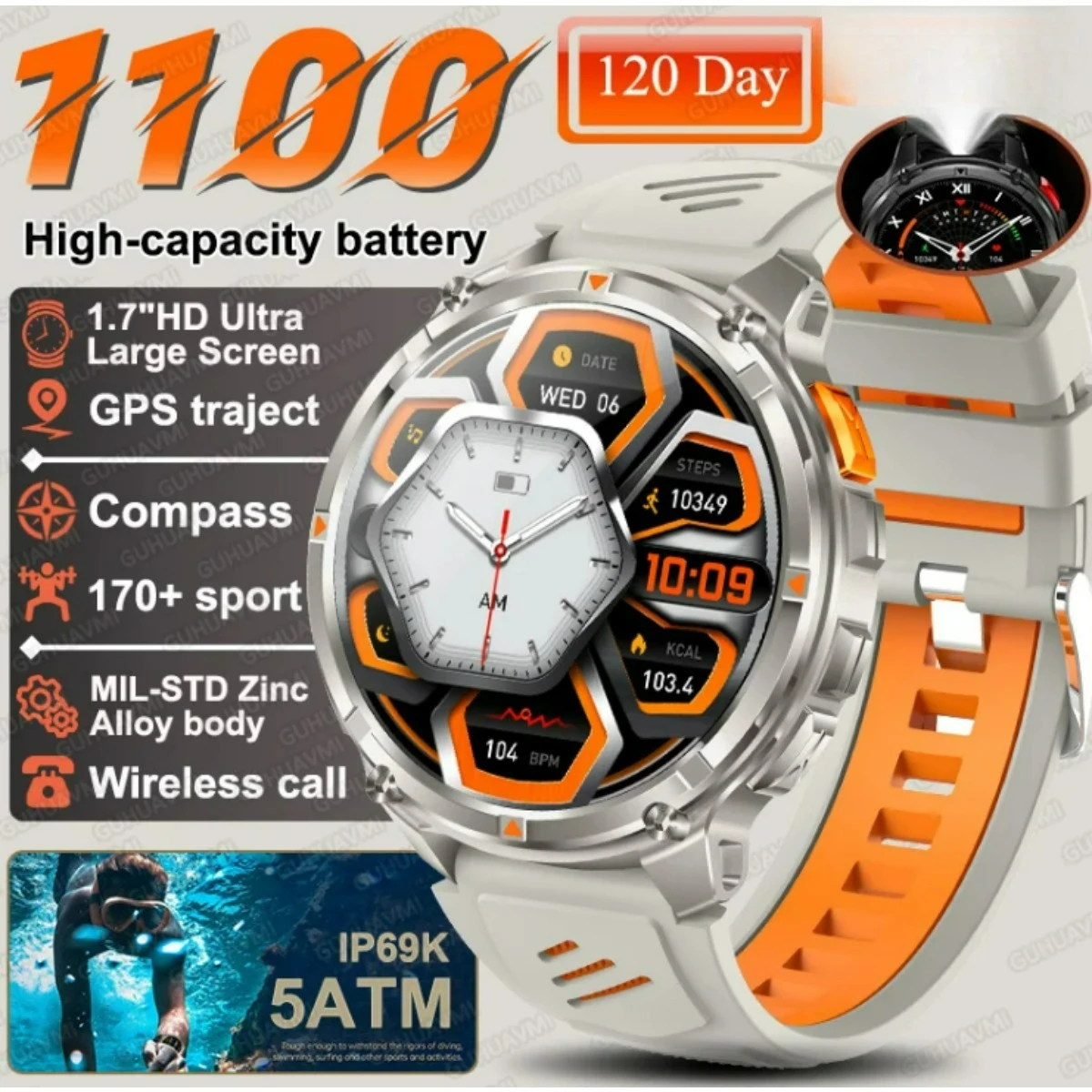 Global Version Xiaomi Watch S5 1100Mah Smart Watch Men 1.7"AMOLED GPS Path 5ATM Waterproof Compass LED Flashlight Smartwatch iOS