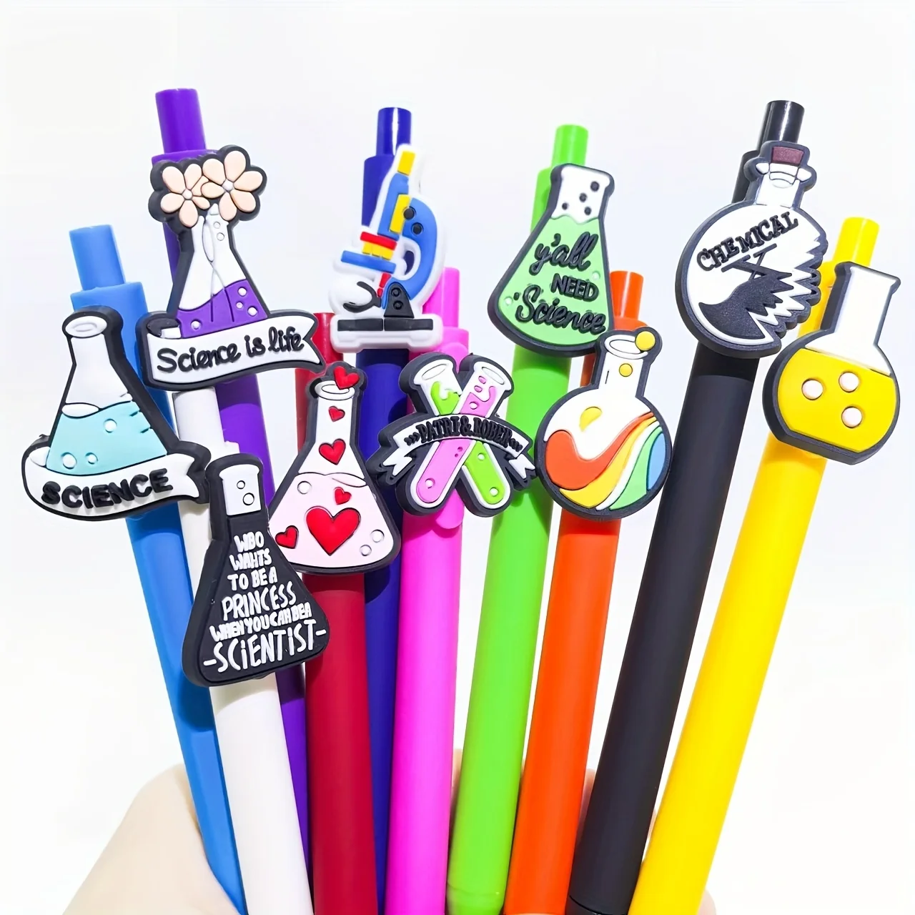 

10Pcs/15Pcs Chemical Laboratory Reagent Bottle Series Ballpoint Pen Chemical Supplies Ballpoint Pen Exam Pen
