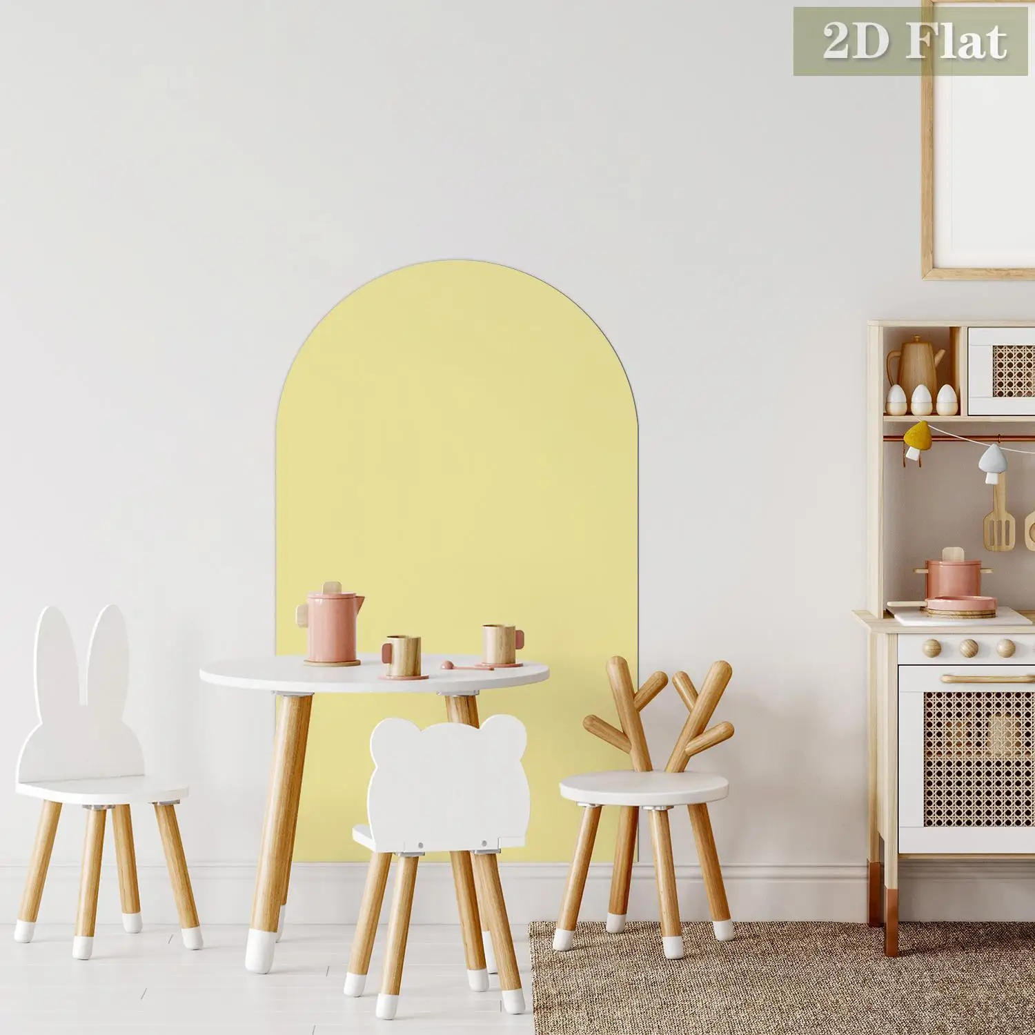 1 шт. арочная магнитная наклейка на стену для доски, светло-желтый полукруглый узор, легко снимается граффити, украшение для дома