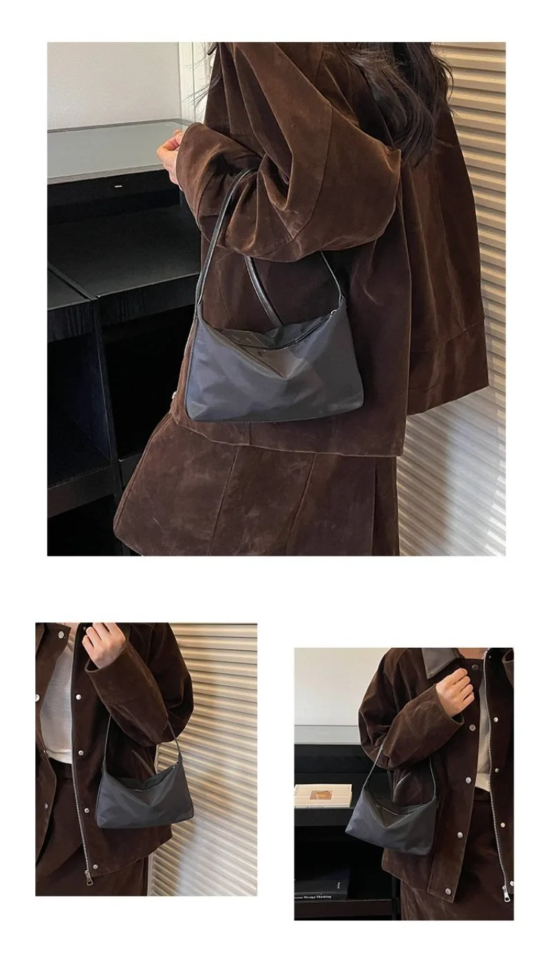 CEEKAY Damen-Umhängetasche, Rot, Nylon, Leichtgewicht, Handtasche mit Reißverschluss, für den täglichen Pendelverkehr, lässig, minimalistisch – Detail 3