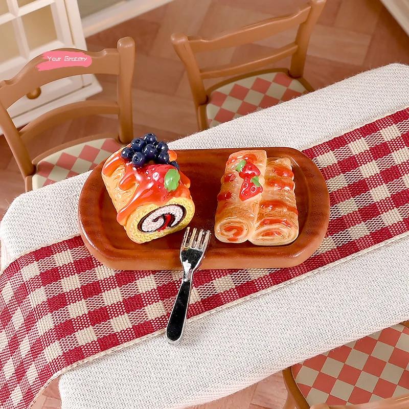 2 unids/set de pastel en miniatura, modelo de postre para casa de muñecas, decoración de cocina, accesorios para casa de muñecas, juguetes de comida para juego de imitación