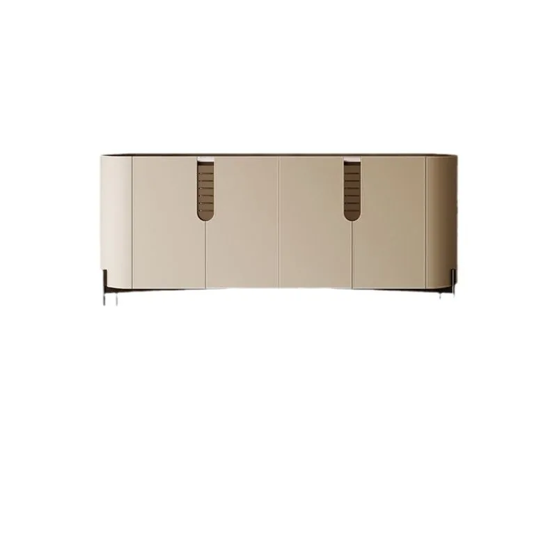 

Entry cabinet Italian minimalist rock slab side, saddle skin, door, storage