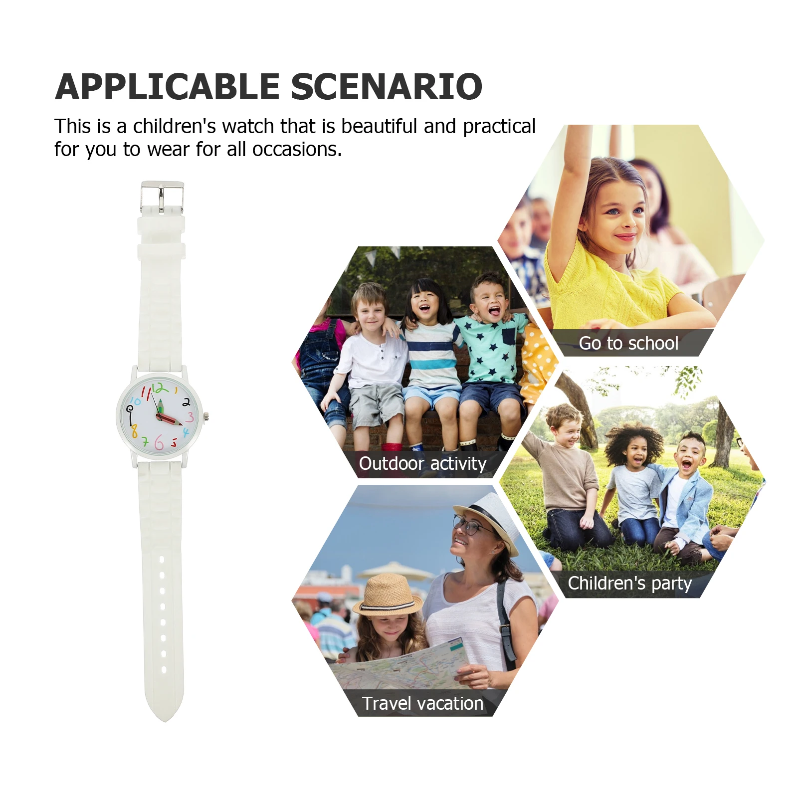 

Student Watch Glass Dial Adjustable Wrist Watches for Children Boys Girls Lightweight Portable Kids Time