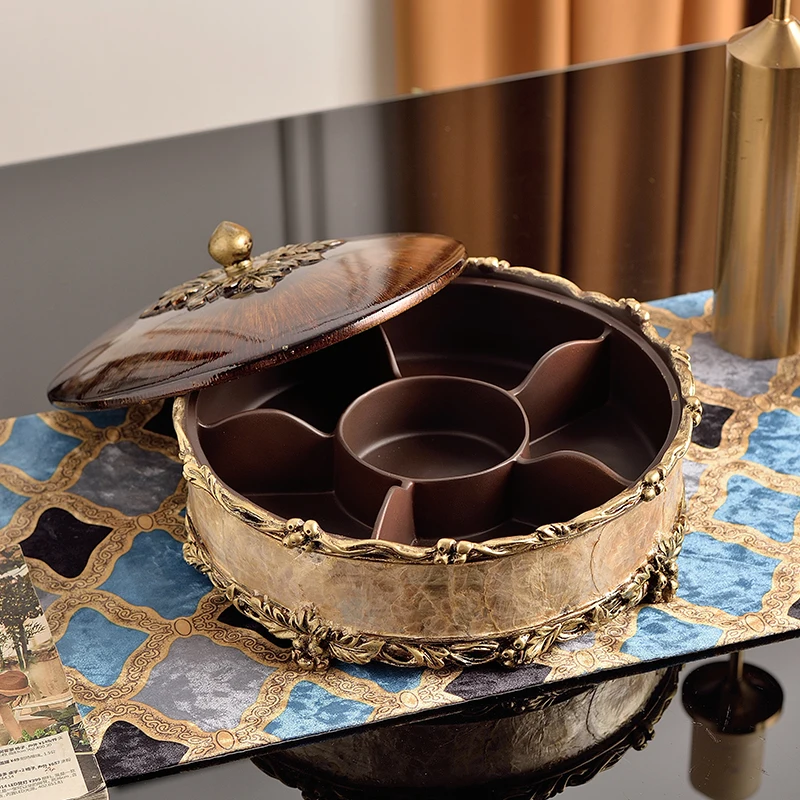 

fruit plate home living room, coffee table light luxury Chinese style, creative snack dried fruit plate, set ornament