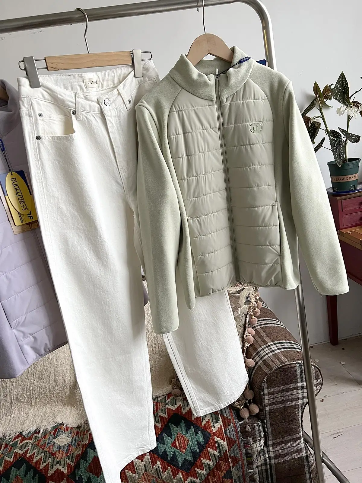 

Men's Cloud Sensation down Jaet Stand Collar Zipper Warmth Windproof 00 Wool Filling Long Sve Stand Fit Pure Color