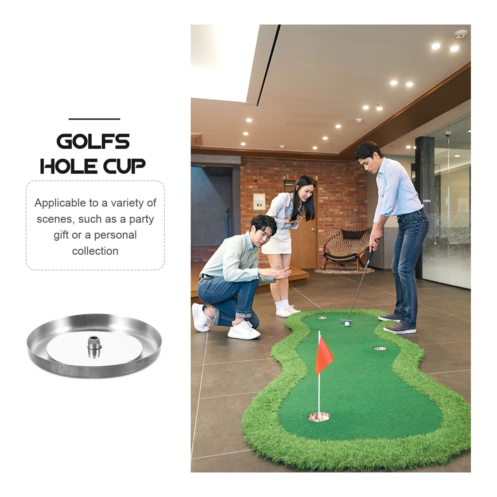 

1 set Stainless Steel Golf Putting Hole Cup Practice Training Aid For Home Professional Use Gift Set Flag Metal Putting Green