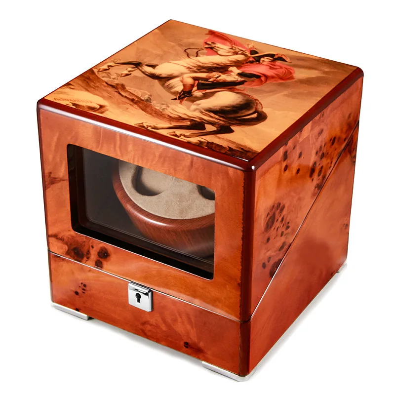 New Solid Wood Shaking Watch Device Automatic Winding Box Factory Direct Sales Exquisite Pattern Texture Watch Storage Box