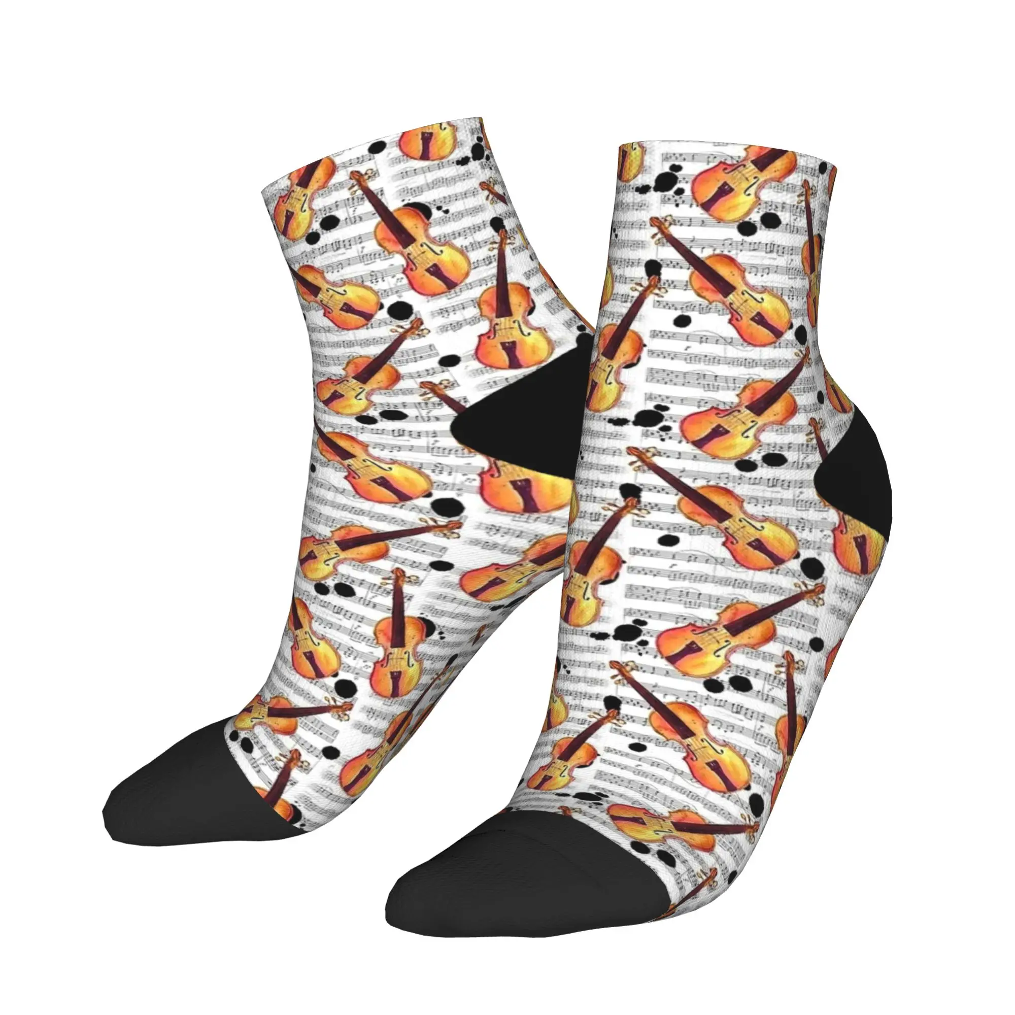 الغيتار الرجعية الكمان الموسيقى الفن الكاحل الجوارب مخصص أنيقة الجوارب غير رسمية الخريف المضادة للانزلاق تسلق تنفس جورب للزوجين