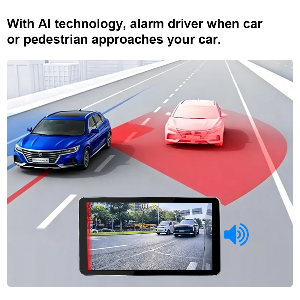 Carsanbo Touch Screen 6 Inch Car DVR Monitor with Left Right Side View Camera System Can Choose Signal/Dual Lens Ai BSD WDR GPS