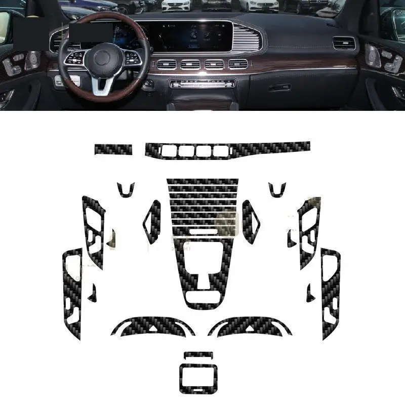 

Car interior carbon fibre Film for Mercedes Benz X167 GLS 2021-2023 5D PET Center console Anti scratch resist film Accessories