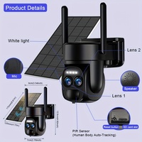 [10x Zoom] 3MP Outdoor Dual-Lens Auto-Zoom Camera with 2.4/5GHz Dual-Band WiFi, Solar-Powered Weatherproof Design