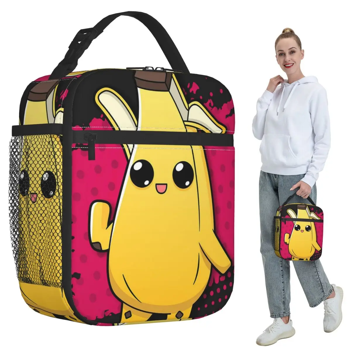 Peely Victory Royale Banana Insulated Lunch Bag for Kids School Cooler Thermal Food Box Tote Portable Lunch Boxes Container