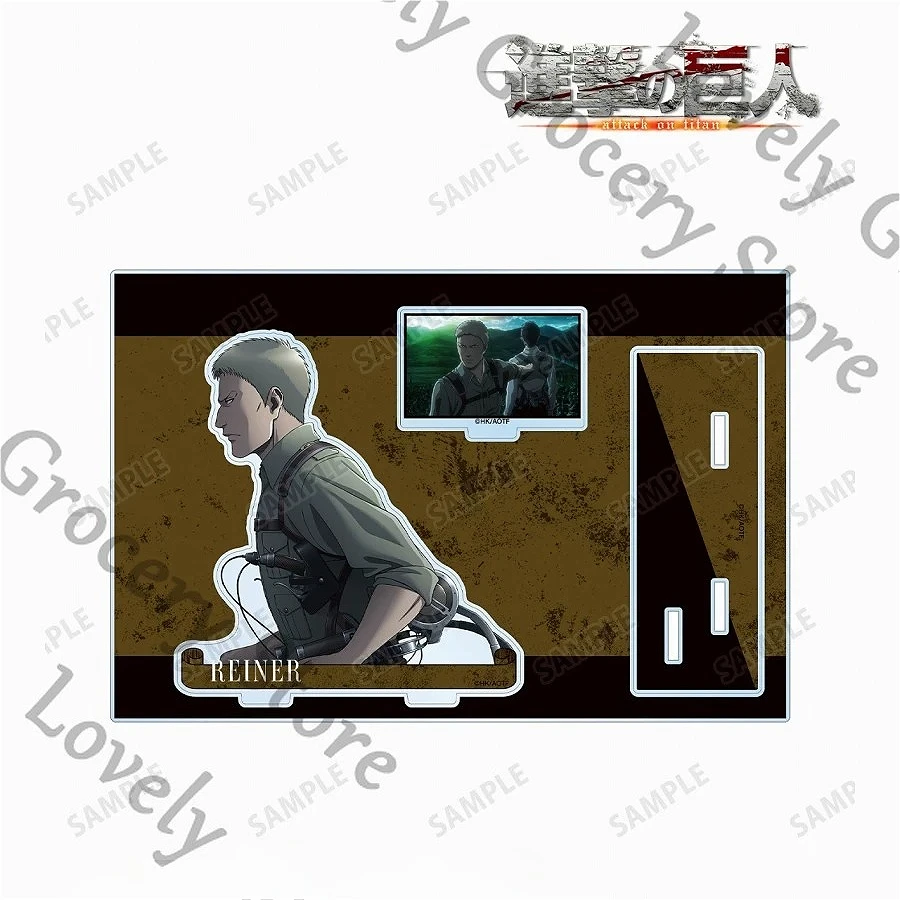 Genuine Anime Reiner Braun Attack on Titan Shingeki No Kyojin Hange Zoe Cosplay Cartoon Standing Sign Acrylic Stand Figure Gift