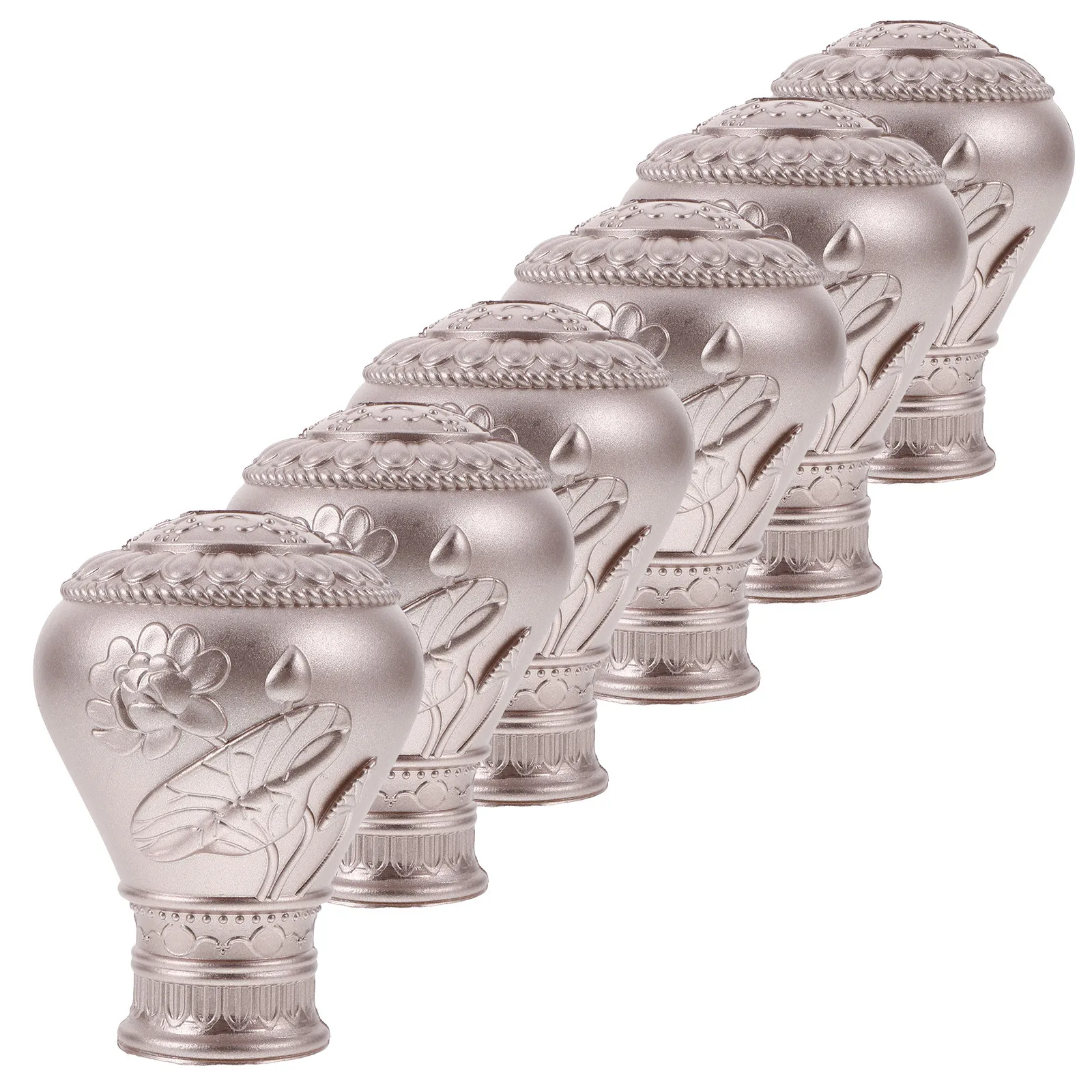 6Pcs Roman Curtain Rod Decorative Ends Elegant Acrylic Finials for Window Drapery Rods Stylish Replacement Curtain Rod