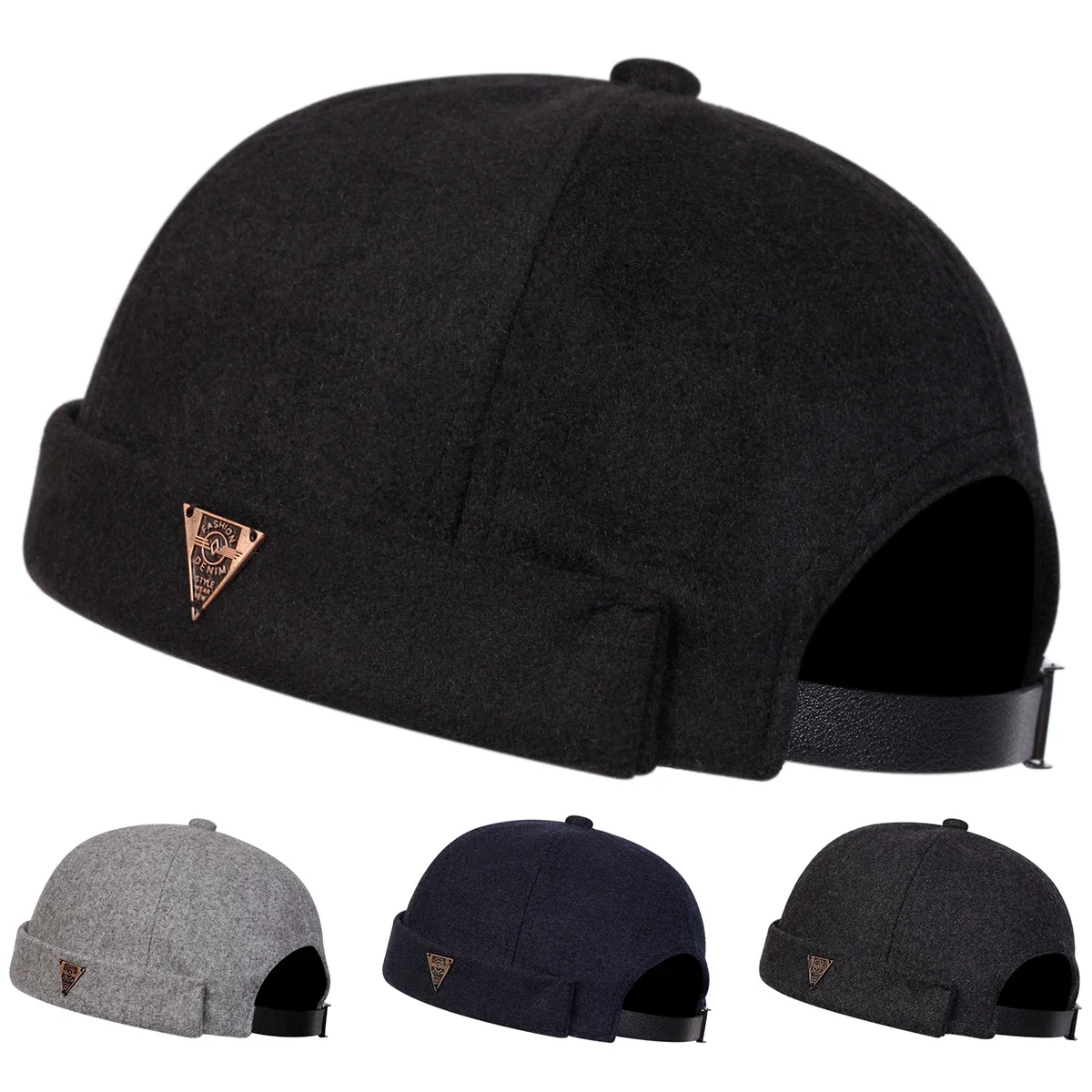 Unisex FASHION DENIM Letter Label Landlord Caps Spring and Autumn Melon Skin Hats Literary Hip Hop Hat Painter Cap