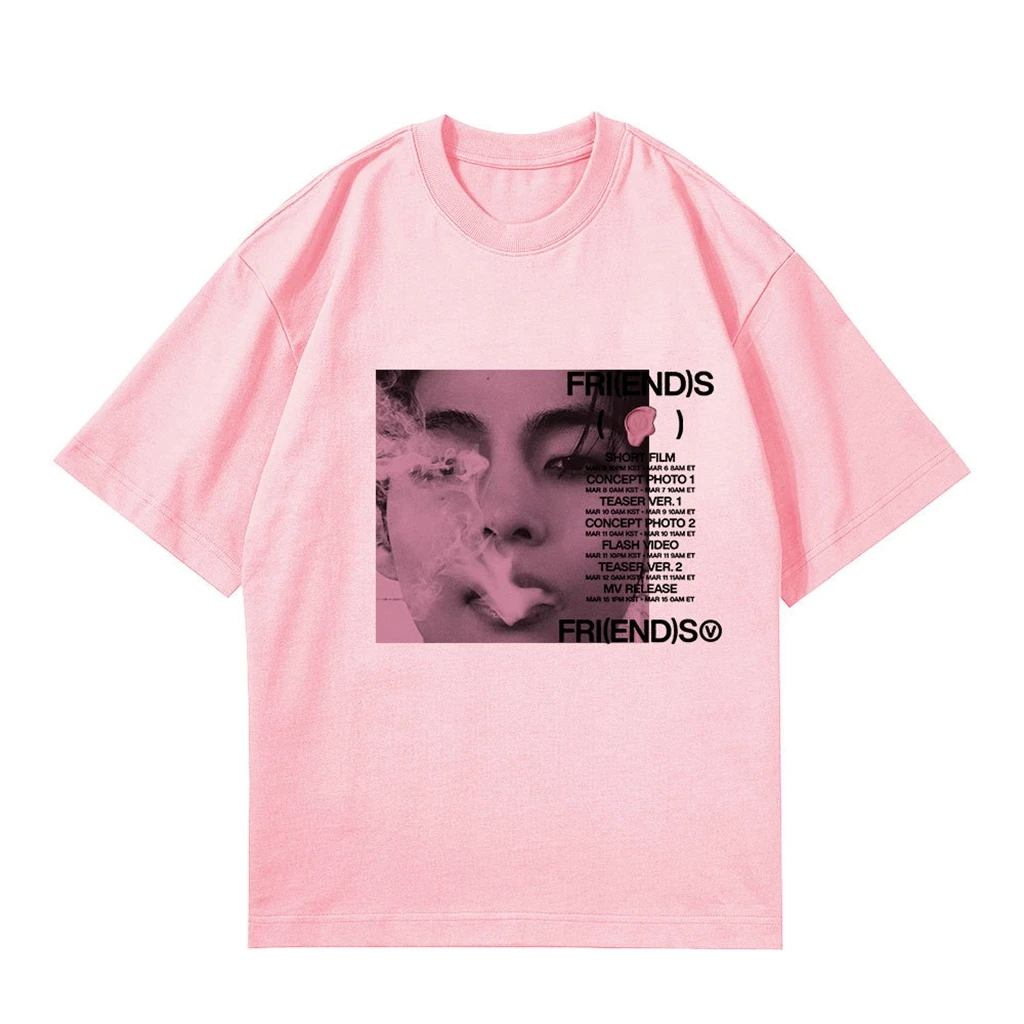 Tops Women's KPOP V FRI(END)S Graphic T-shirt Summer Men's Women's Harajuku Casual O-neck Short Sleeve Clothing